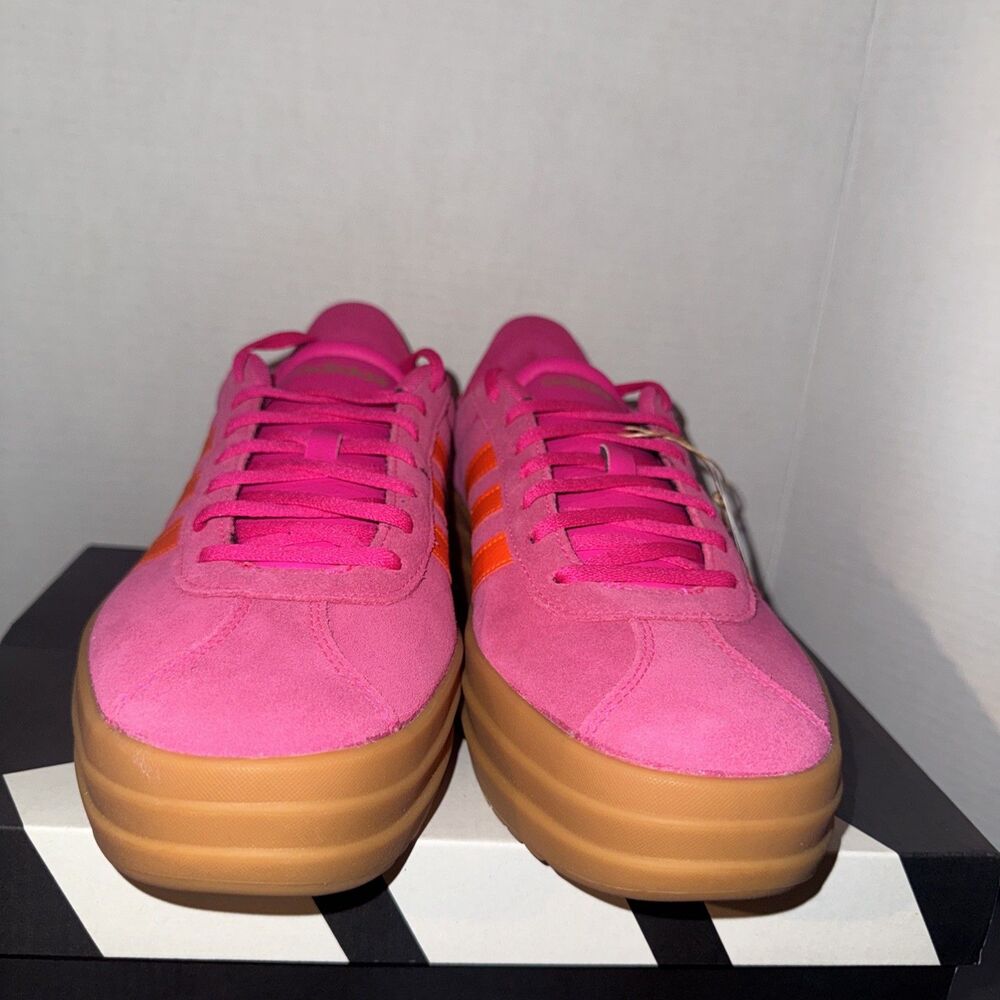 Size 9 Woman Adidas VL Court Bold Shoes Shock Pink Sneakers JQ5636 - Picture 2 of 7